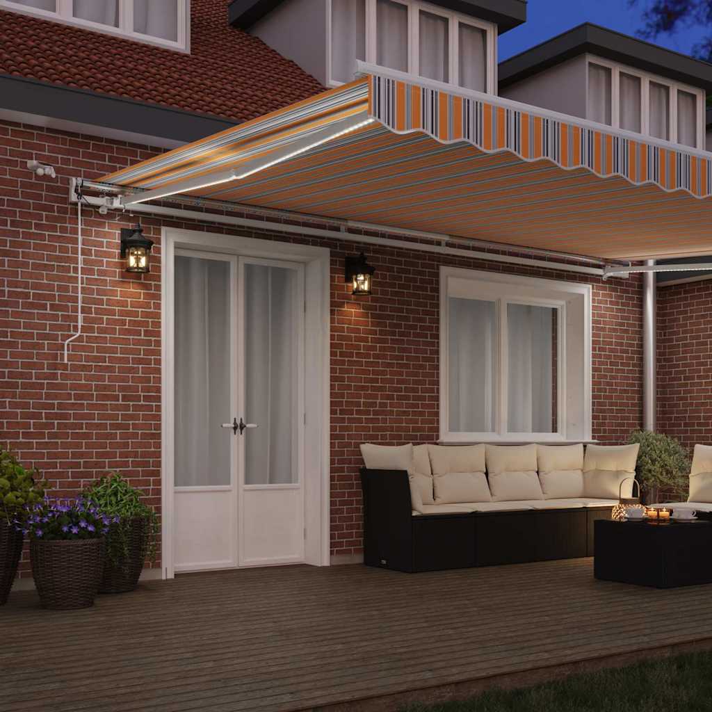 vidaXL Ηλεκτρική τέντα με LED και αισθητήρα 5 x 3,5 m