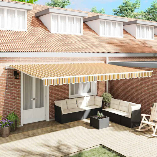 vidaXL Αυτόματη Ανασυρόμενη Τέντα Με Ριγέ Μοτίβο 500x350 εκ.