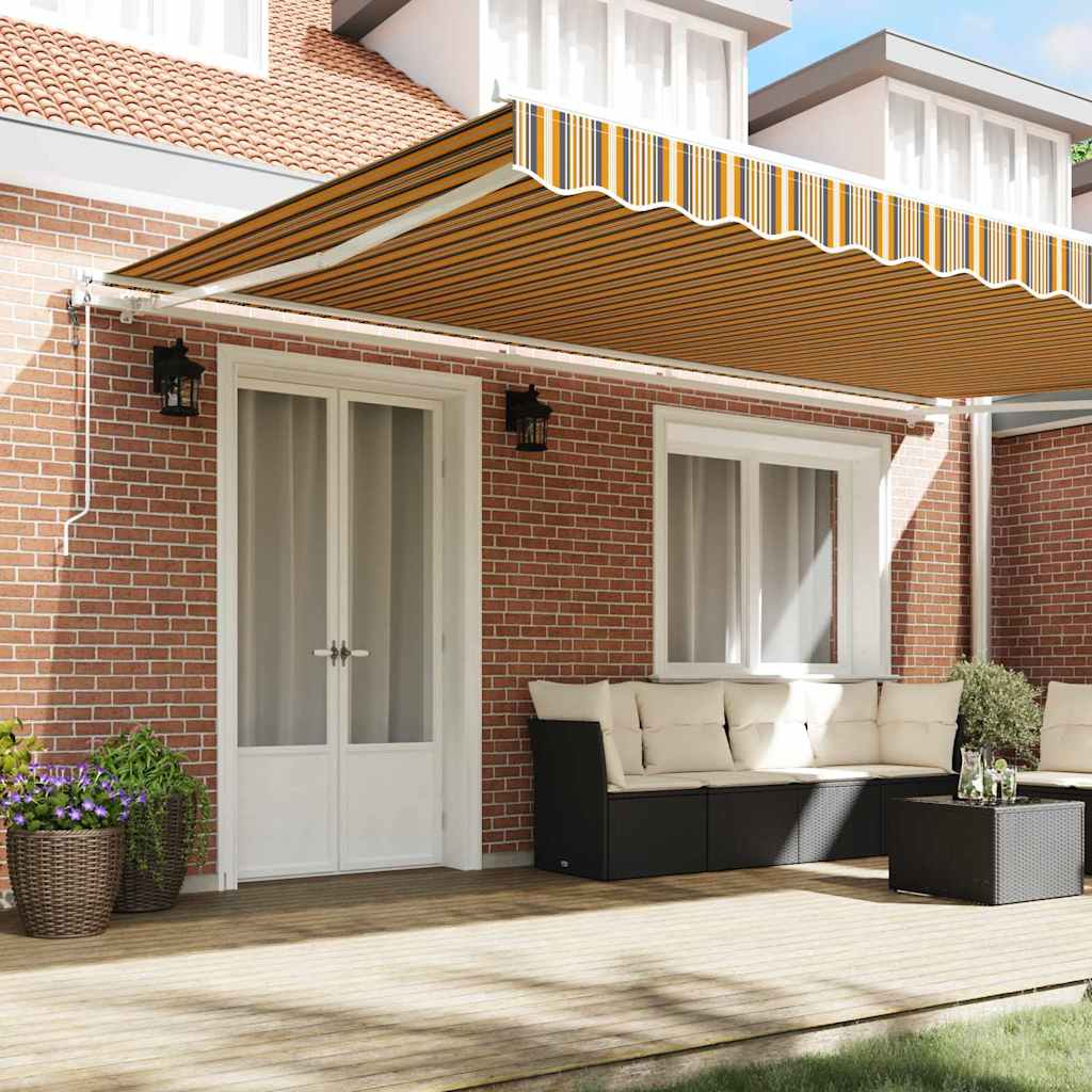vidaXL Αναδιπλούμενη τέντα Πολύχρωμο 500 x 350 εκ Ύφασμα και αλουμίνιο