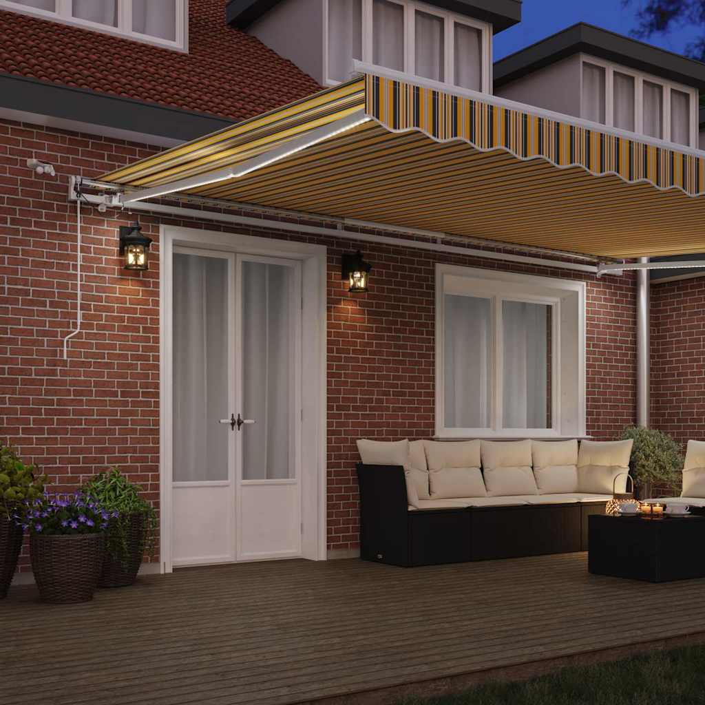 vidaXL Ηλεκτρική τέντα με LED και αισθητήρα 5 x 3,5 m