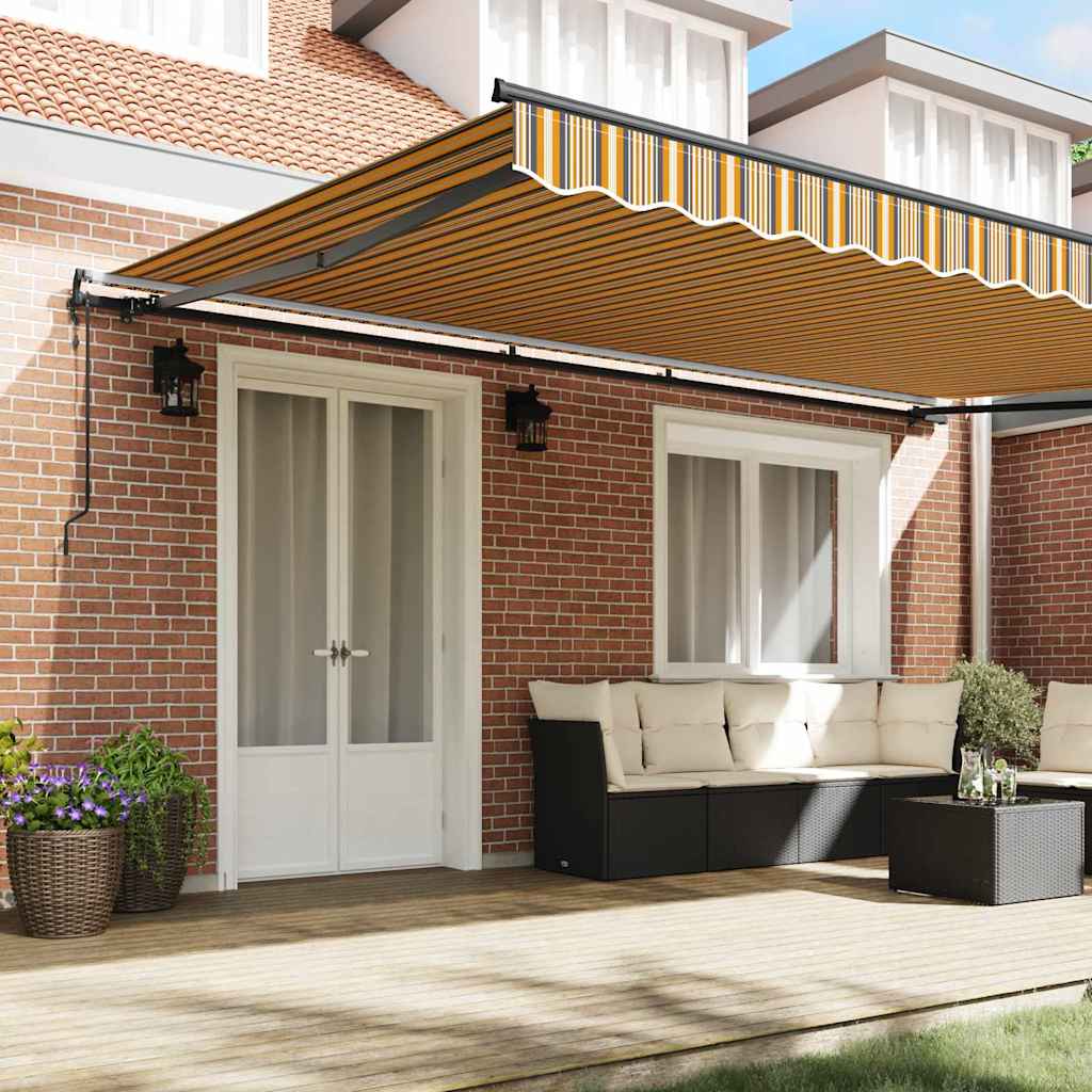 vidaXL Ανασυρόμενη Τέντα Πολύχρωμη Ρίγα 500x350 εκ.