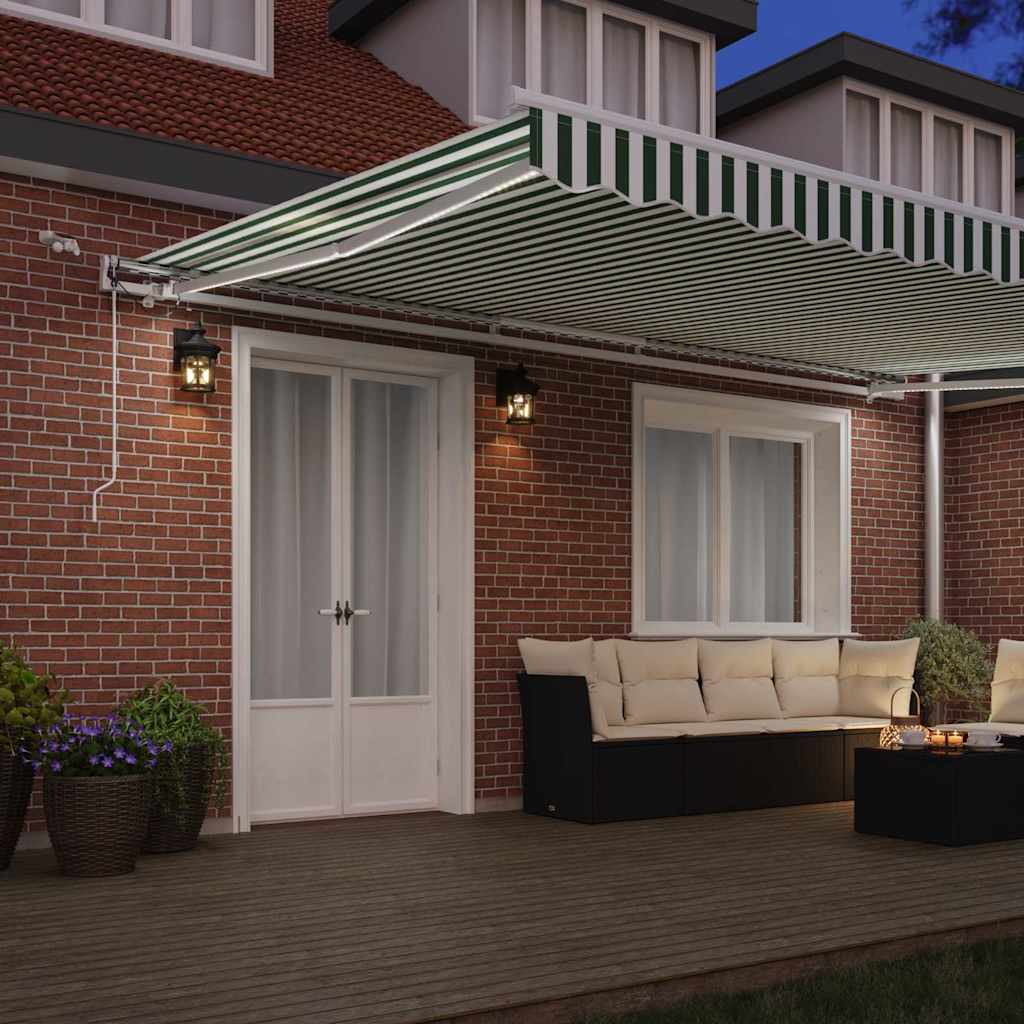 vidaXL Ηλεκτρική τέντα με LED και αισθητήρα 5 x 3,5 m