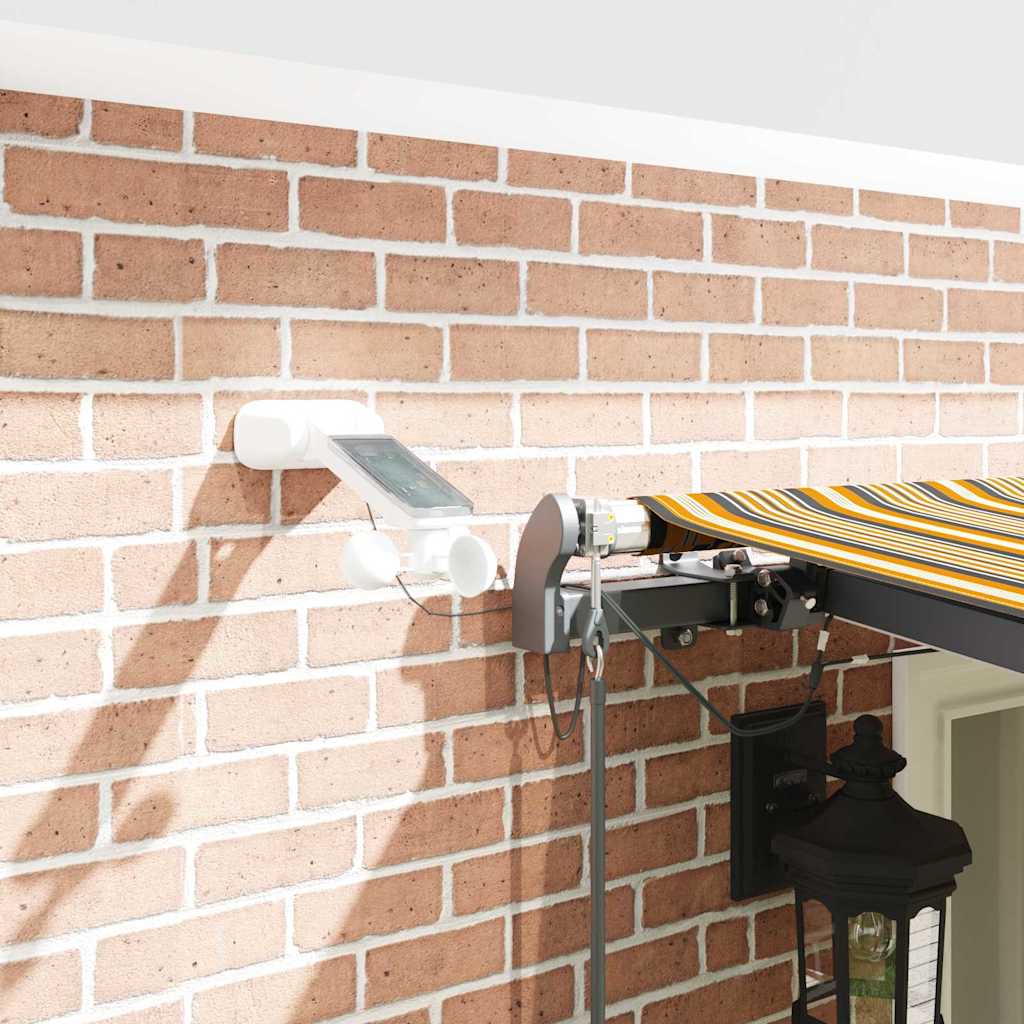 vidaXL Αυτόματη Ανασυρόμενη Τέντα με LED Πολύχρωμη Ριγέ 600x300 εκ.