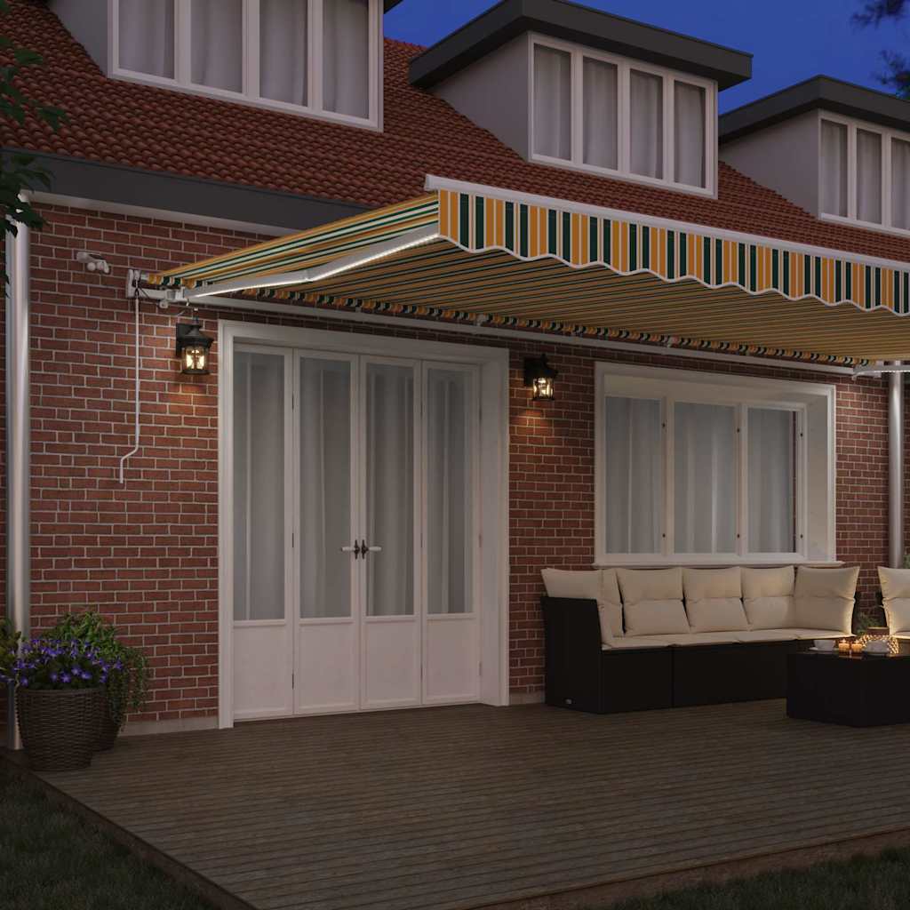 vidaXL Ηλεκτρική τέντα με LED και αισθητήρα 6 x 3 m