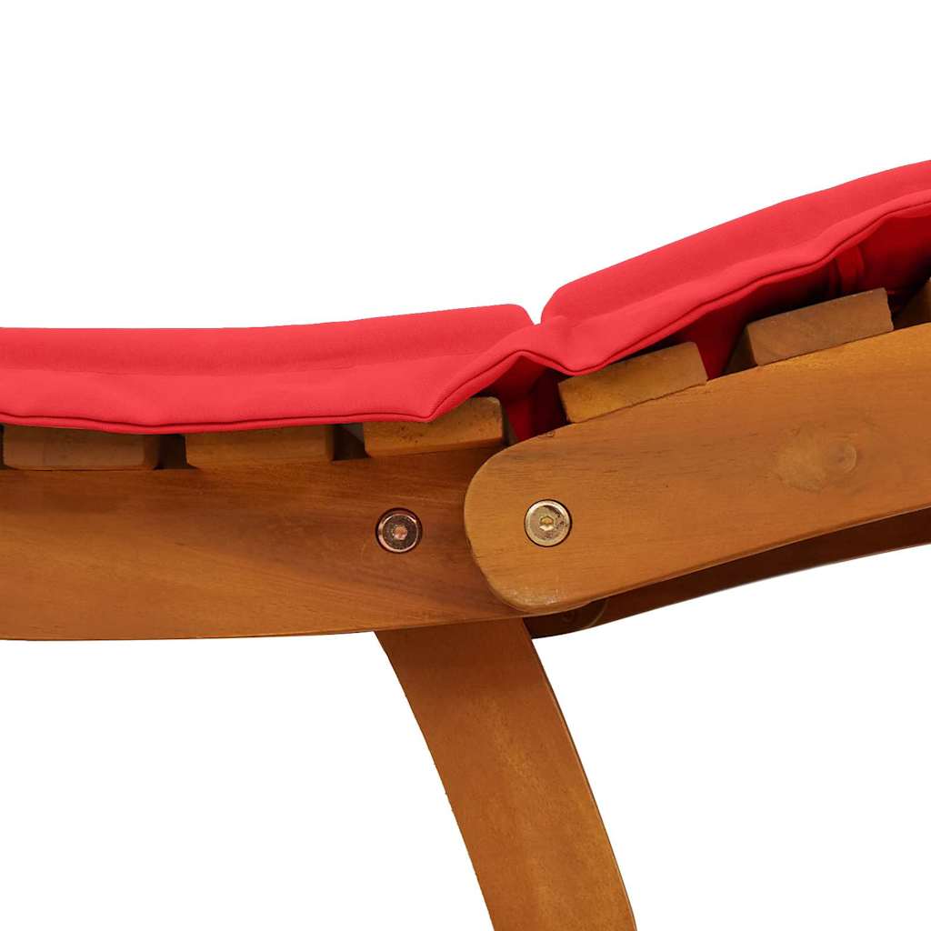 vidaXL Ξαπλώστρα 2 pcs Κόκκινο 184 x 55 x 64 εκ Μασίφ ξύλο ακακίας