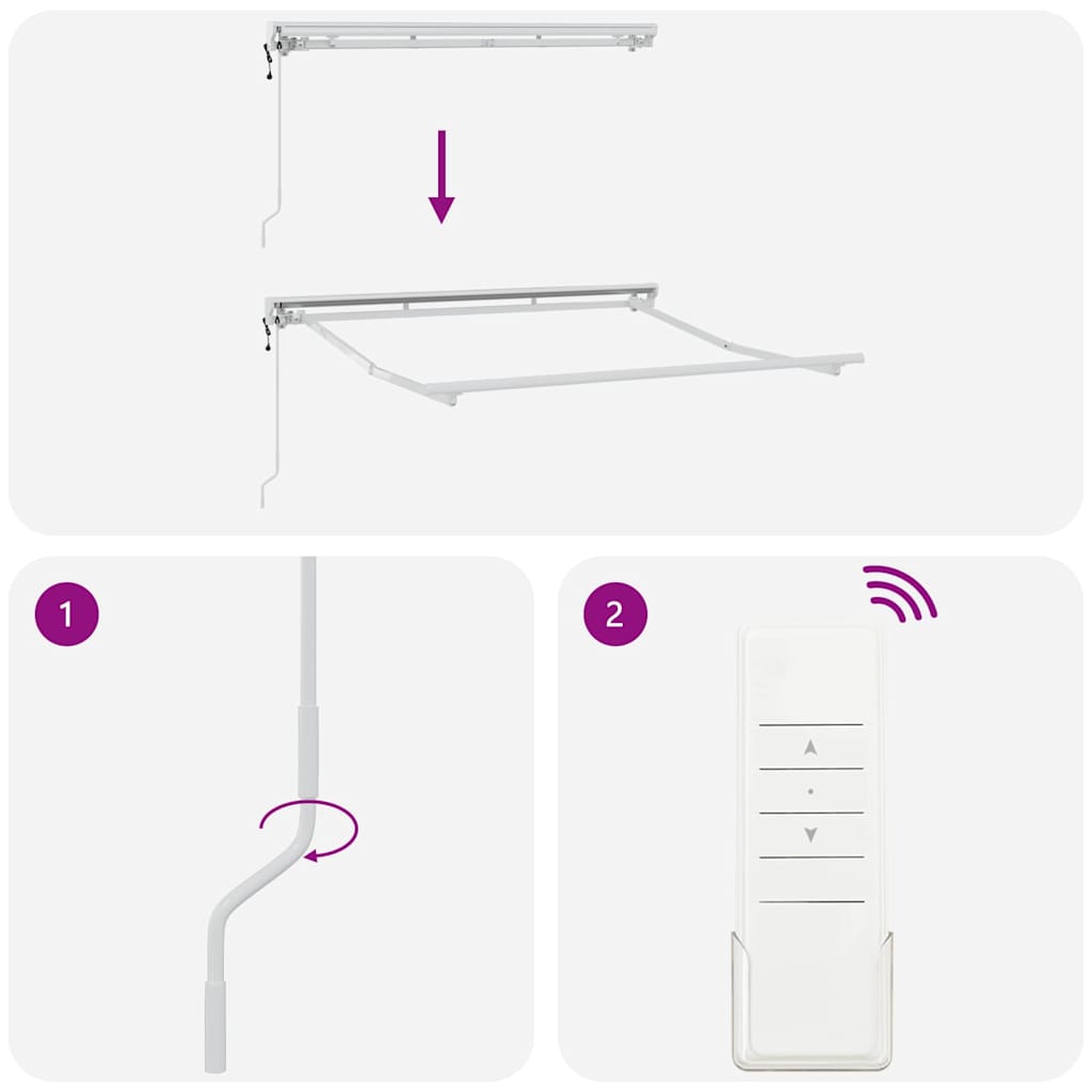 vidaXL Σκελετός Τέντας Λευκό 2,5 x 2 m Ατσάλι με Πούδρα