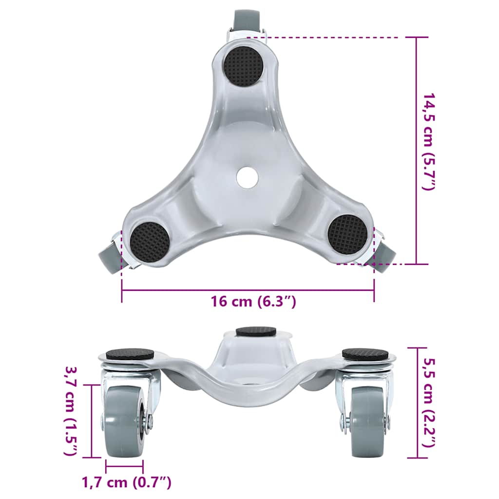 vidaXL Ρόλοι Επίπλων 4 τεμ. 16x14,5x5,5 εκ. Ατσάλι 180 κ.