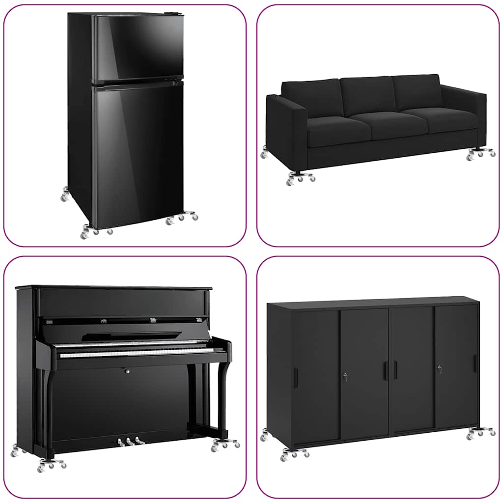 vidaXL Ρόλοι Επίπλων 4 τεμ. με Ανυψωτικό 19x17,5x6 εκ. Ατσάλι 1000 κιλά