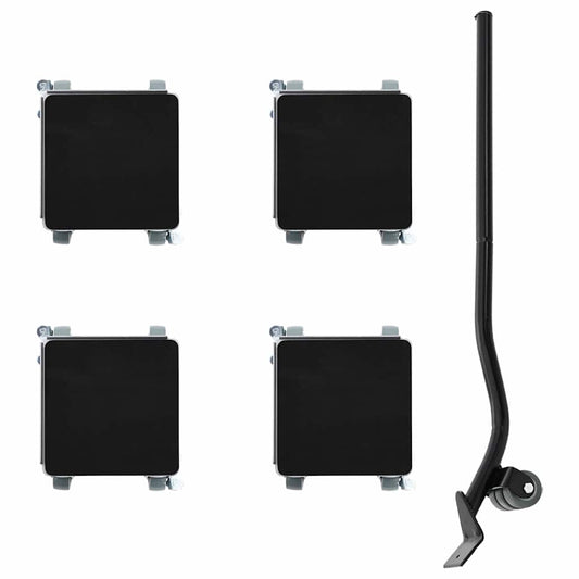 vidaXL Ρόλοι Επίπλων 4 τεμ. με Ανυψωτικό 13,5x13,5x6 εκ. Ατσάλι 1300 κιλά