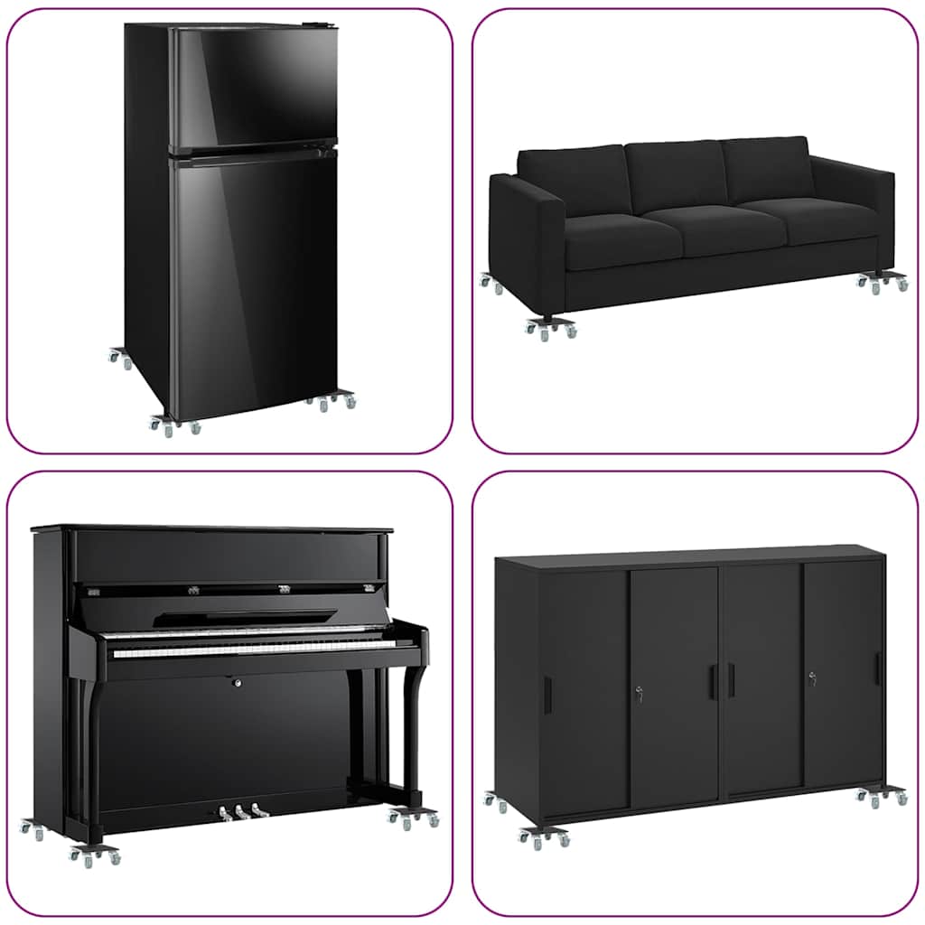 vidaXL Ρόλοι Επίπλων 4 τεμ. με Ανυψωτικό 13,5x13,5x6 εκ. Ατσάλι 1300 κιλά