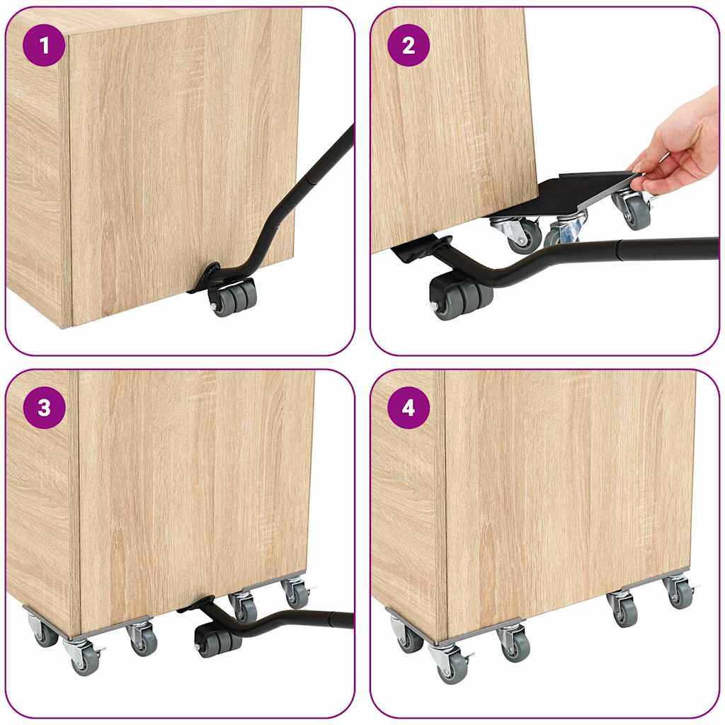 vidaXL Ρόλοι Επίπλων 4 τεμ. με Ανυψωτικό 13,5x13,5x6 εκ. Ατσάλι 1300 κιλά