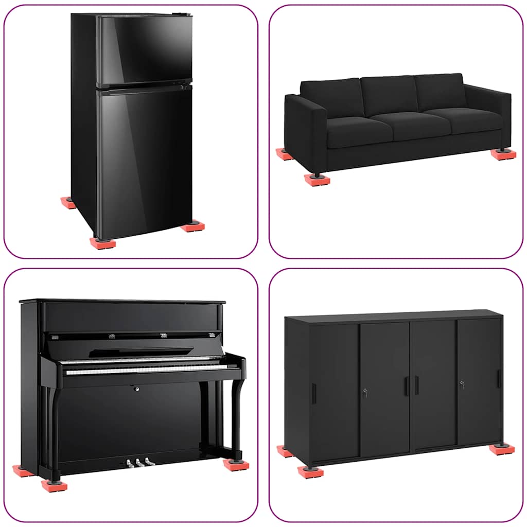 vidaXL Ρόλοι Επίπλων 8 τεμ. με Ανυψωτικά Κόκκινα 9,8x7,5x3 εκ. 150 κ.