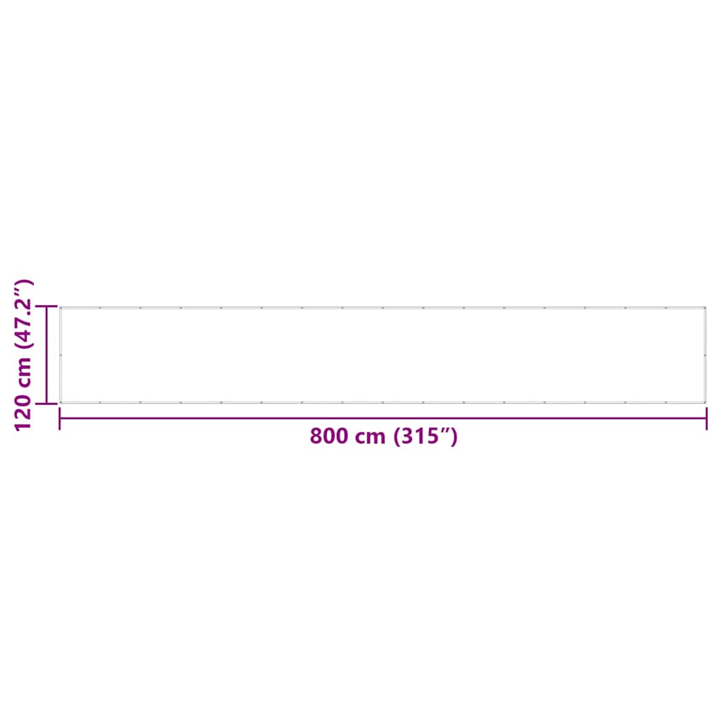 vidaXL Σήτα Μπαλκονιού Κίτρινη και Λευκή Ριγέ 120 x 800 εκ.
