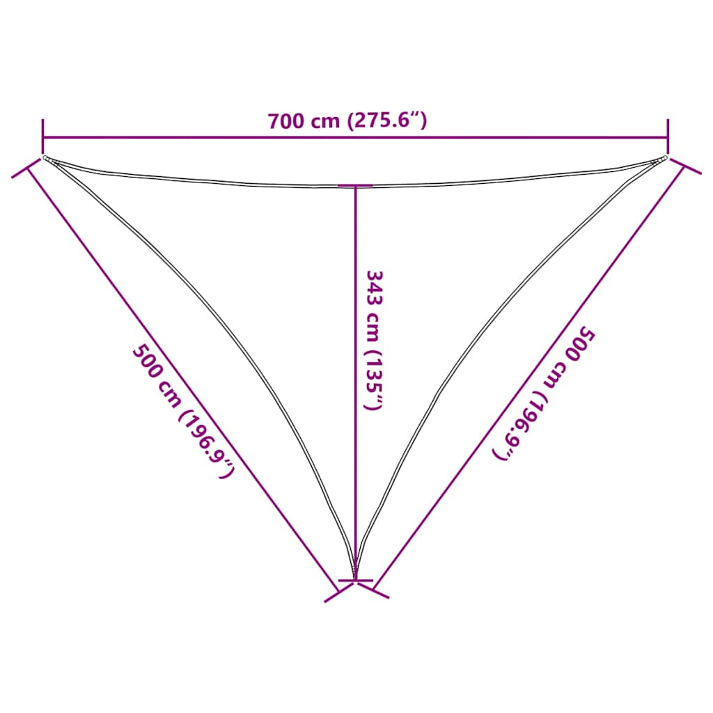 vidaXL Σκίαστρο για τον Ήλιο Κίτρινο 7x5x5 μ. 100% Πολυεστέρας Oxford