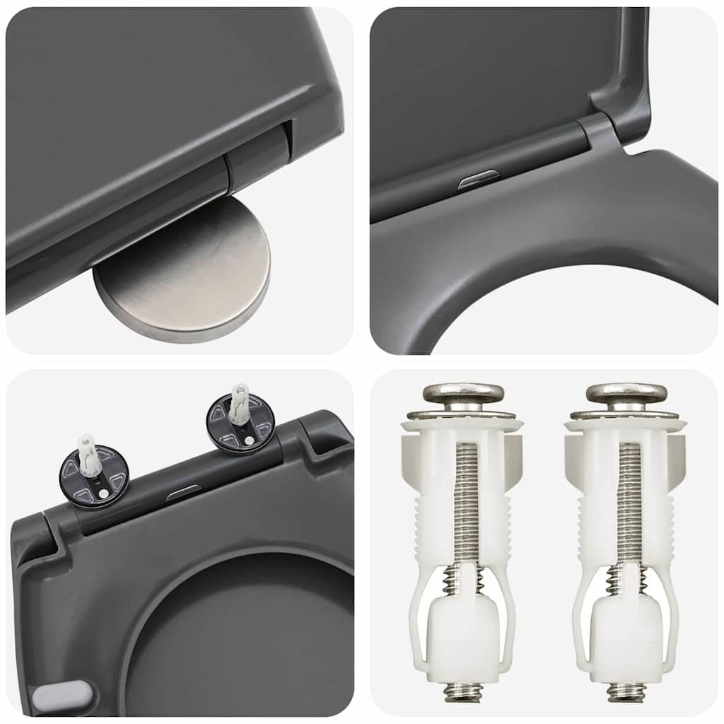 vidaXL Λεκάνη Ανθρακί 44,8 x 37,3 x 4,2 εκ Δυροπλάστ