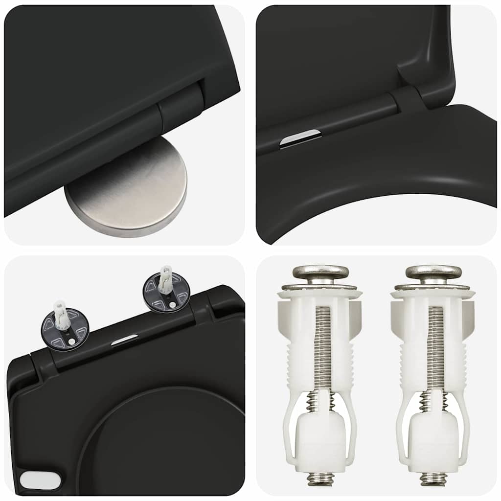 vidaXL Λεκάνη Μαύρο 44,8 x 37,3 x 4,2 εκ Δυροπλάστ