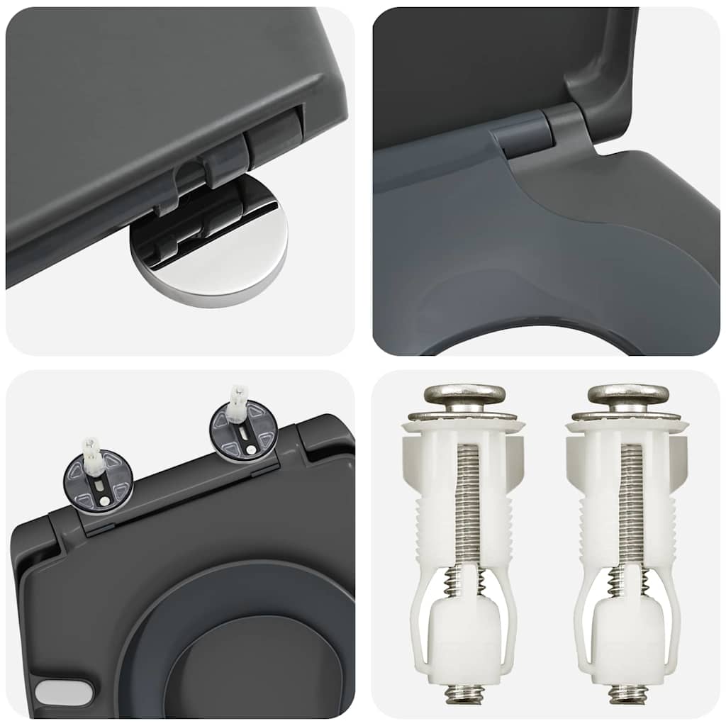 vidaXL Λεκάνη Ανθρακί 44,5 x 37,3 x 4,3 εκ. Δυροπλάστ