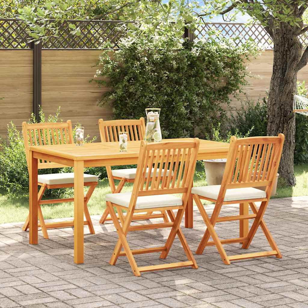 vidaXL Πτυσσόμενη Καρέκλα με μαξιλάρι 4 pcs Λευκό 49 x 57.5 x 92εκ