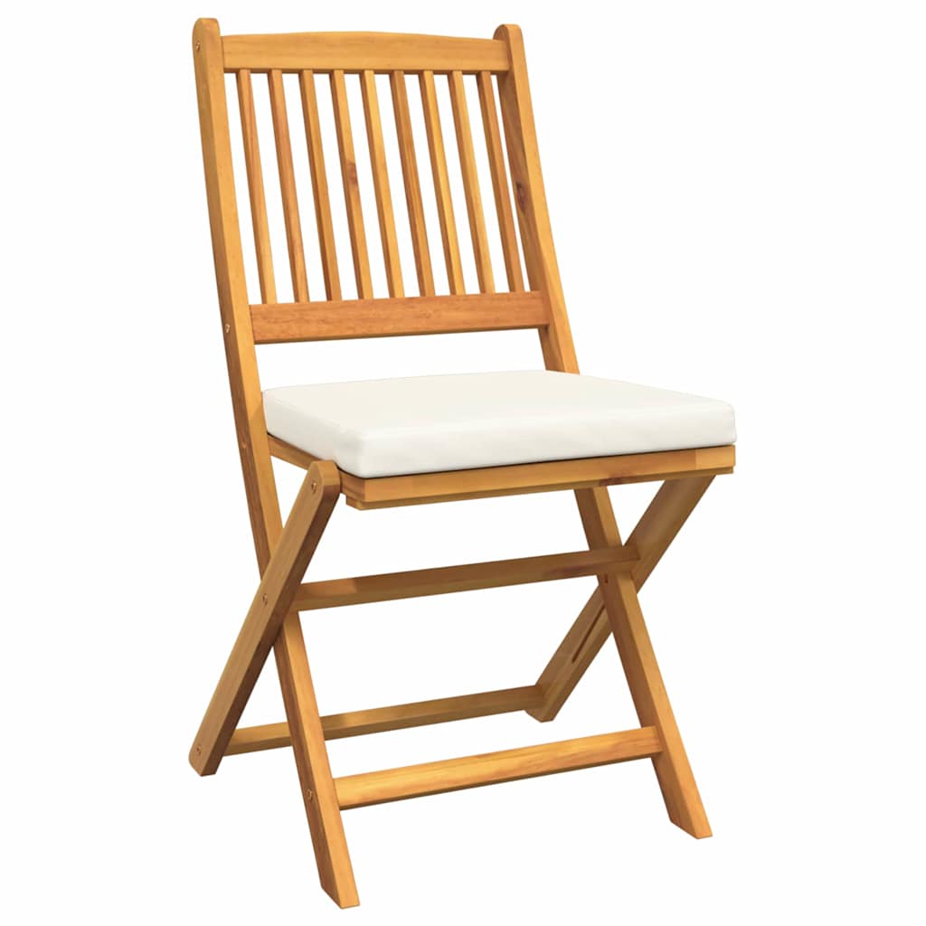 vidaXL Πτυσσόμενη Καρέκλα με μαξιλάρι 4 pcs Λευκό 49 x 57.5 x 92εκ