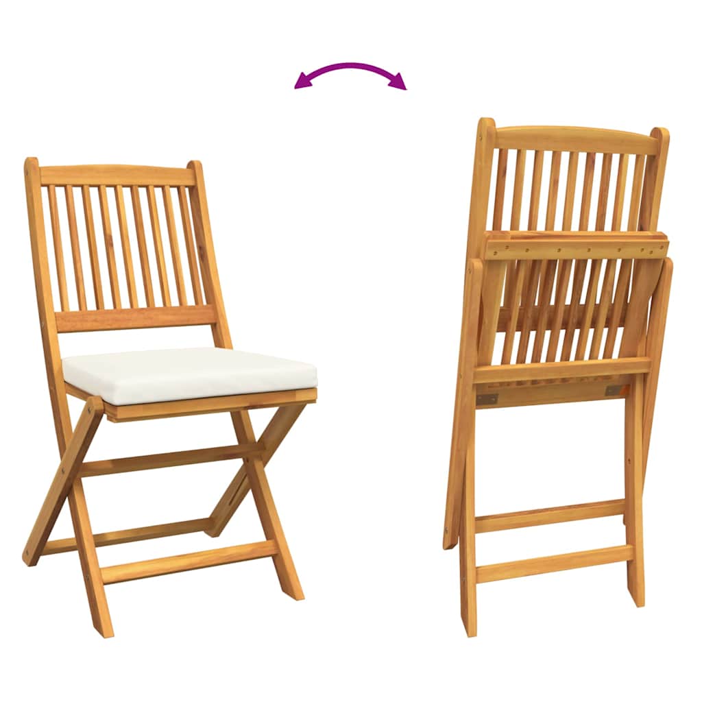vidaXL Πτυσσόμενη Καρέκλα με μαξιλάρι 4 pcs Λευκό 49 x 57.5 x 92εκ