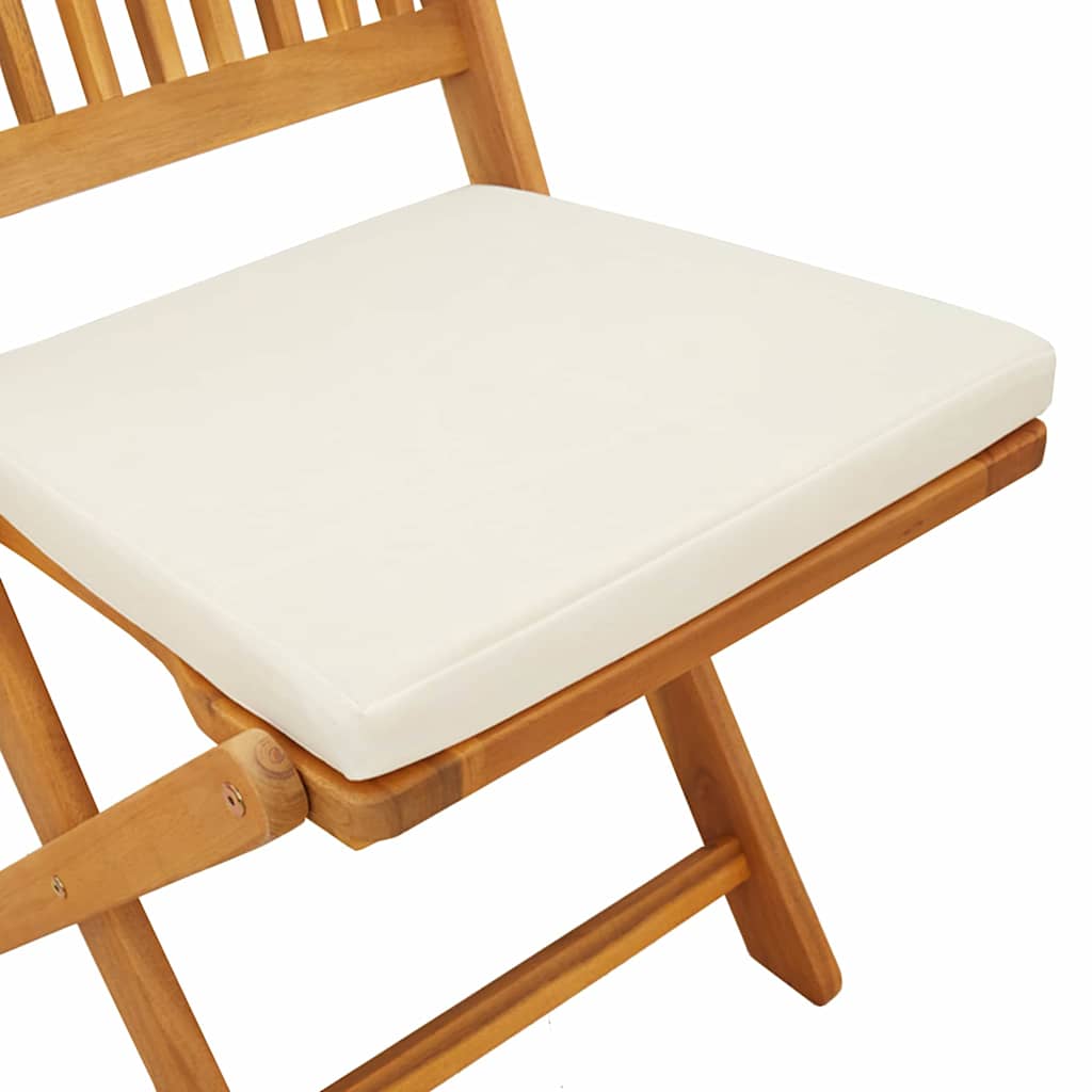 vidaXL Πτυσσόμενη Καρέκλα με μαξιλάρι 6 pcs Λευκό 49 x 57.5 x 92εκ