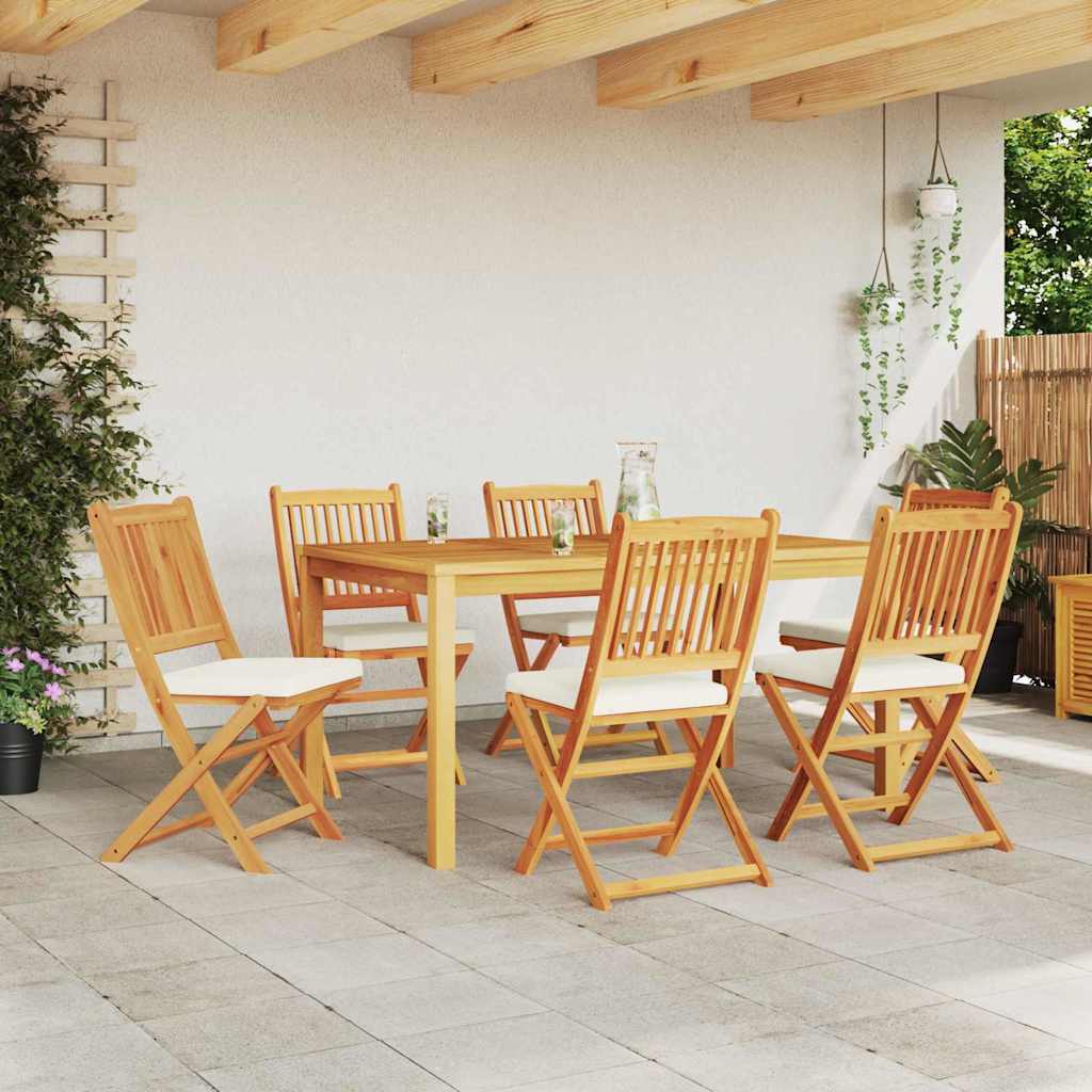 vidaXL Πτυσσόμενη Καρέκλα με μαξιλάρι 6 pcs Λευκό 49 x 57.5 x 92εκ