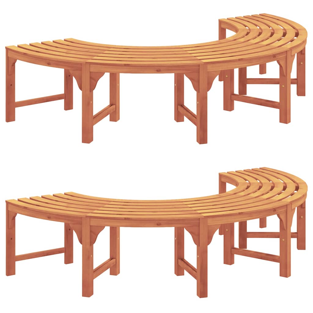 vidaXL Παγκάκι Δέντρου 2 pcs Φυσικό 160 x 80 x 45cm