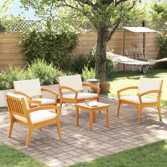 vidaXL Σετ μπιστρό με μαξιλάρι 5 pcs Καφέ Πολυεστέρας