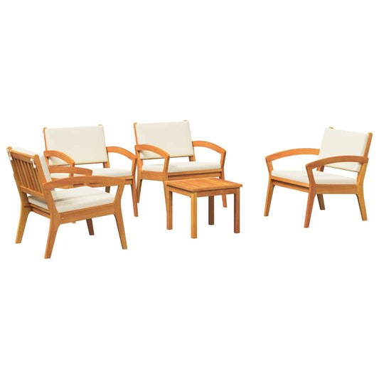 vidaXL Σετ μπιστρό με μαξιλάρι 5 pcs Καφέ Πολυεστέρας