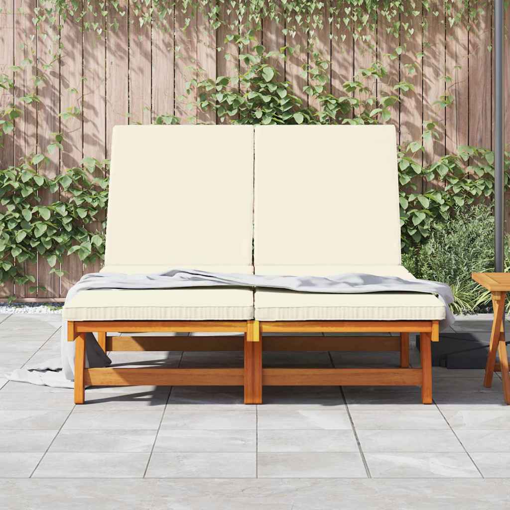 vidaXL Ξαπλώστρα 2-πρόσωπο Καφέ 125 x 200 x 84 εκ. Μασίφ ξύλο ακακίας