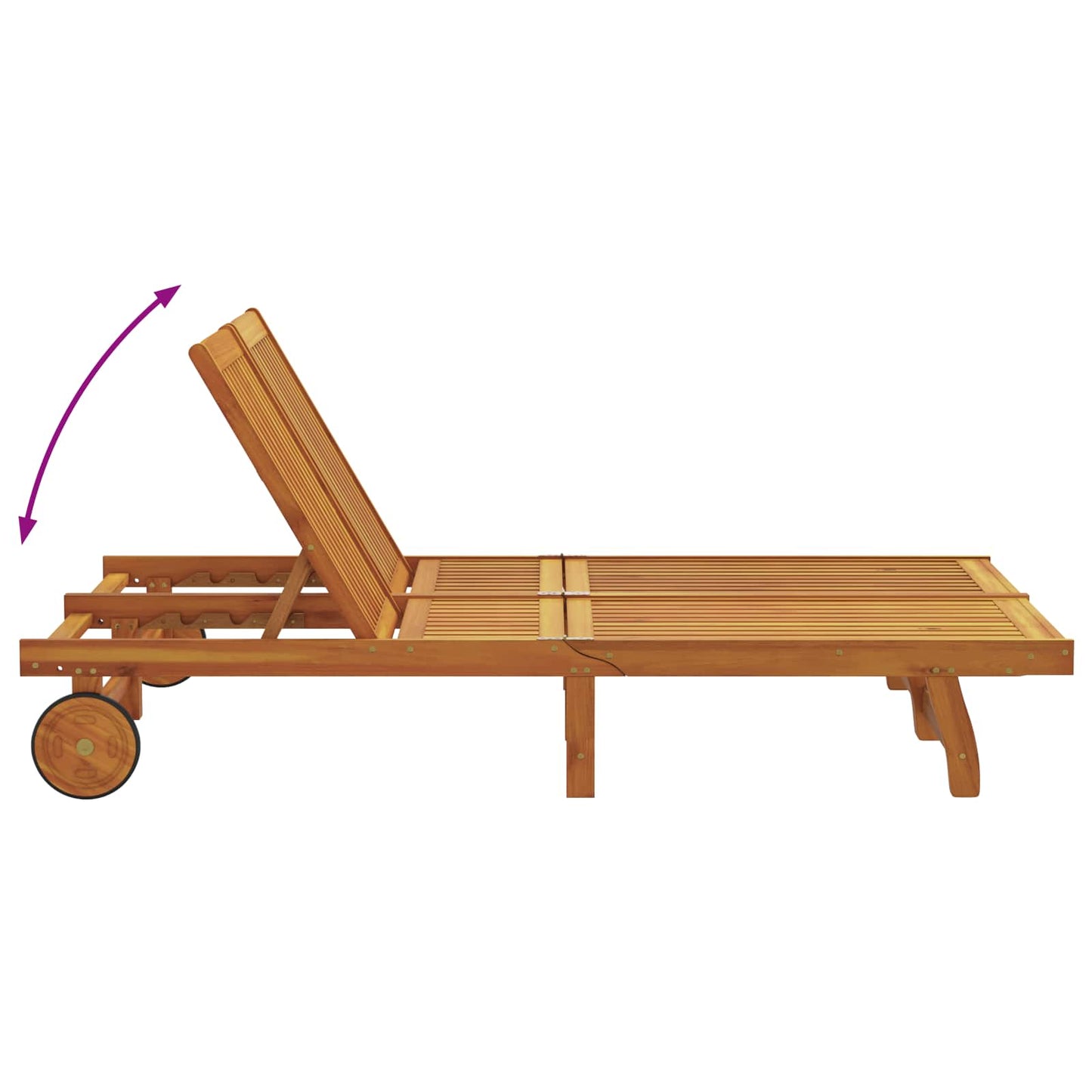 vidaXL Ξαπλώστρα 2-πρόσωπο Καφέ 125 x 200 x 84 εκ. Μασίφ ξύλο ακακίας
