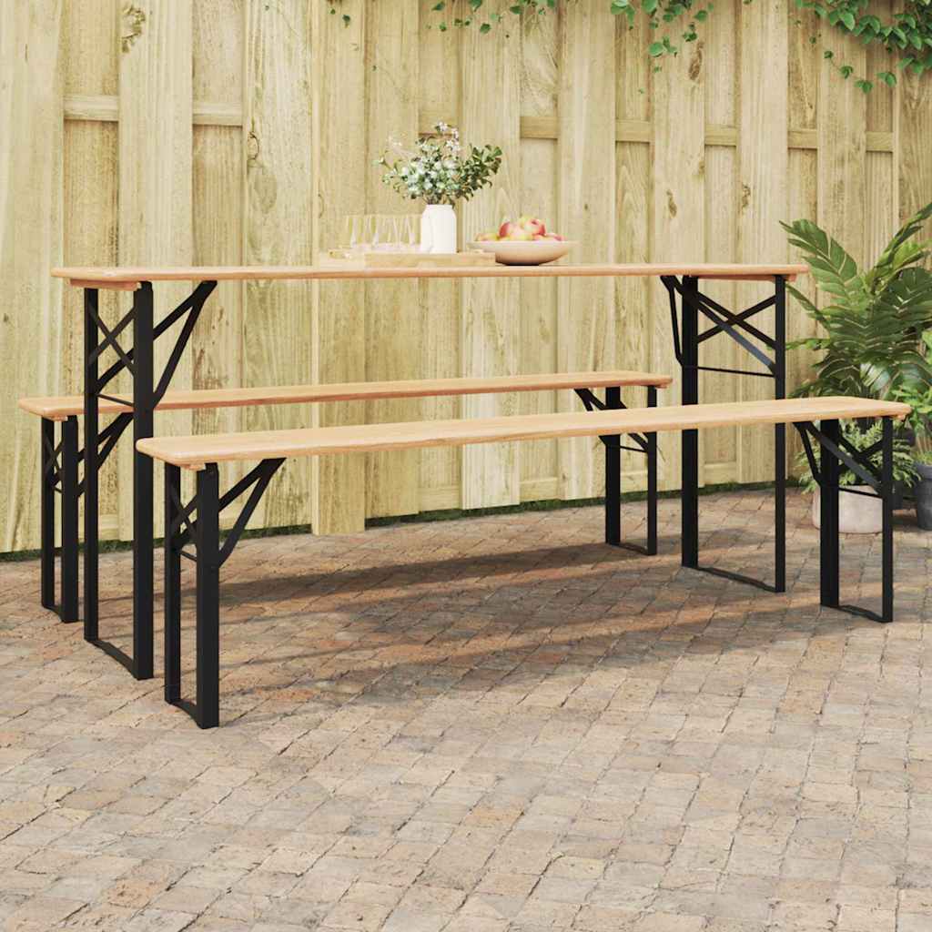 vidaXL Πόδι Τραπέζι Μπύρας 2 pcs Μαύρο 39 x 3 x 75 εκ