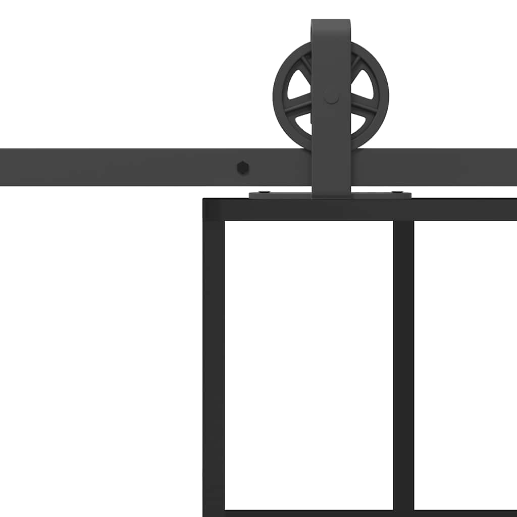 vidaXL Συρόμενη Πόρτα με Μηχανισμό 90x205 εκ. Γυαλί ESG & Αλουμίνιο