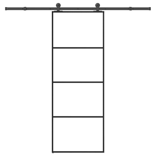 vidaXL Συρόμενη Πόρτα με Μηχανισμό 76x205 εκ. Γυαλί ESG & Αλουμίνιο