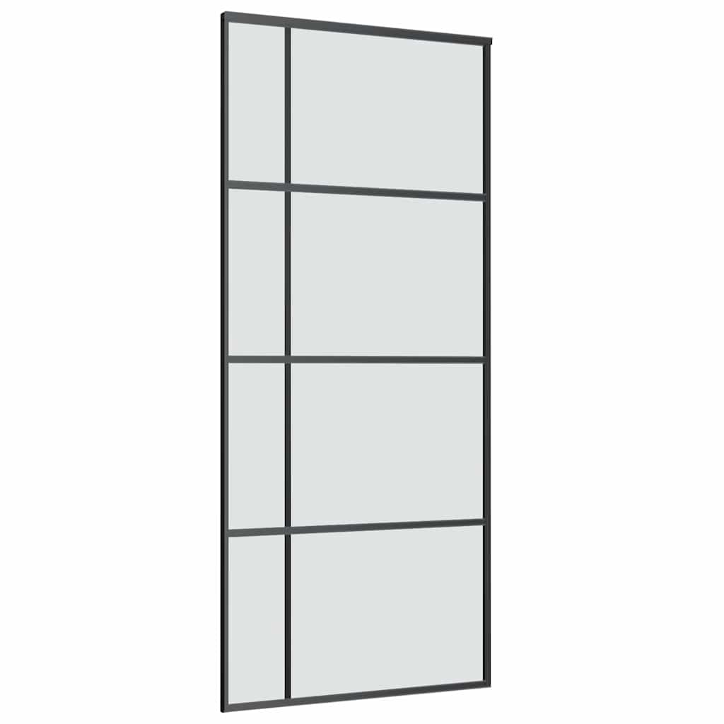 vidaXL Συρόμενη Πόρτα με Μηχανισμό 90x205 εκ. Γυαλί ESG & Αλουμίνιο
