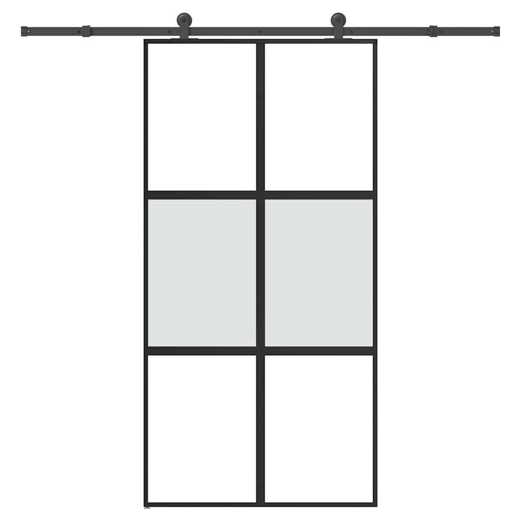 vidaXL Συρόμενη πόρτα με σετ υλικού 102,5x205 cm από γυαλί&Αλουμίνιο