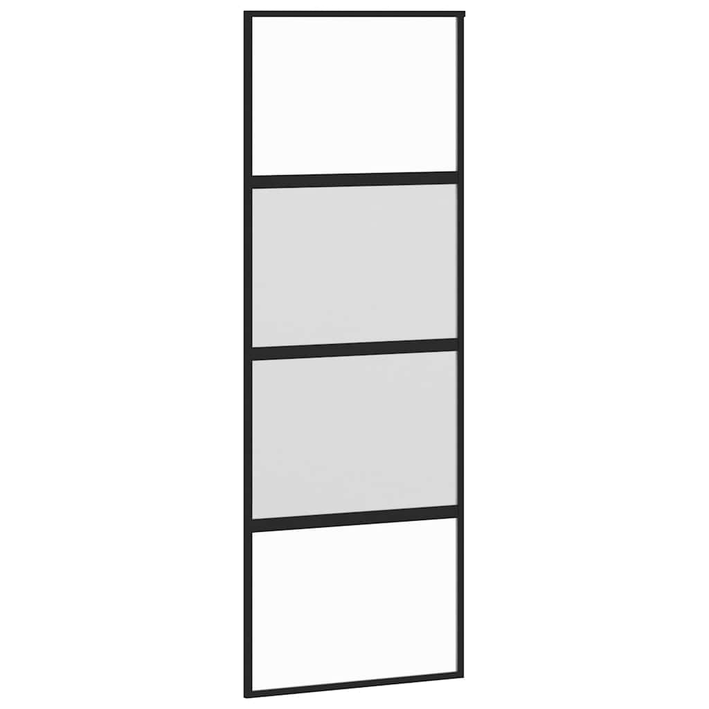 vidaXL Συρόμενη πόρτα με σετ υλικού 76x205 cm από γυαλί&Αλουμίνιο