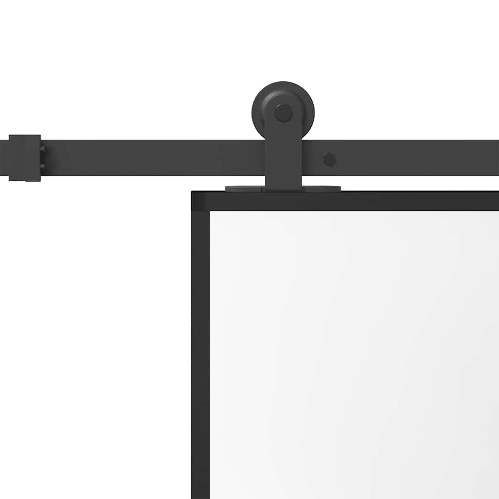 vidaXL Συρόμενη πόρτα με σετ υλικού 76x205 cm από γυαλί&Αλουμίνιο