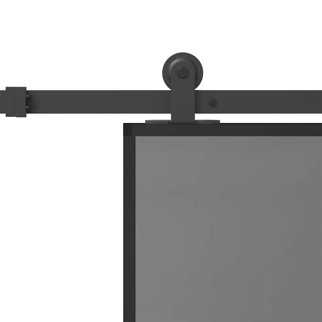 vidaXL Συρόμενη πόρτα με σετ υλικού 76x205 cm από γυαλί&Αλουμίνιο