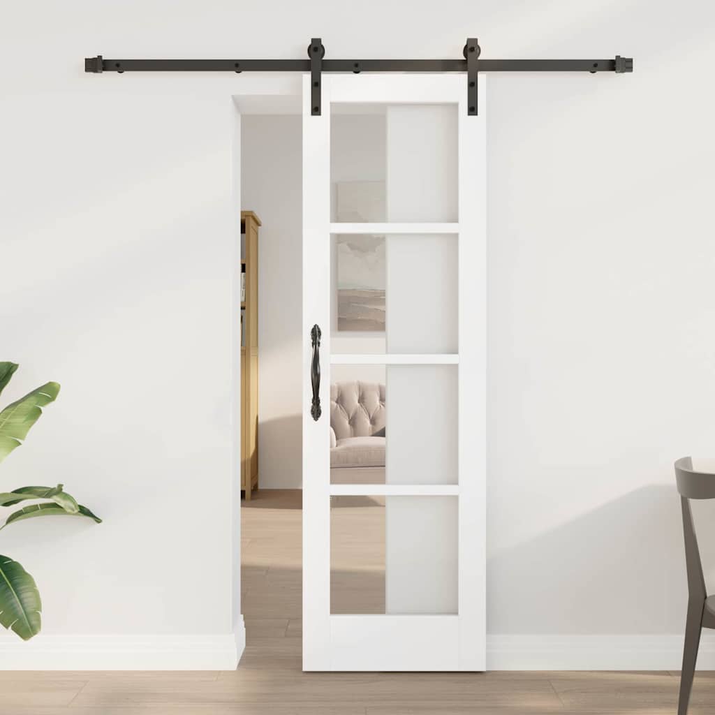 vidaXL Συρόμενη Πόρτα ORKDAL Λευκό και Μαύρο 61 x 198,5 εκ.