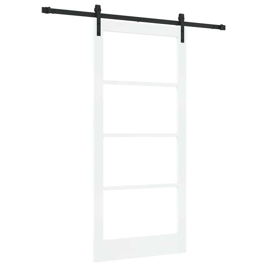 vidaXL Συρόμενη Πόρτα ORKDAL Λευκό και Μαύρο 93 x 202 cm