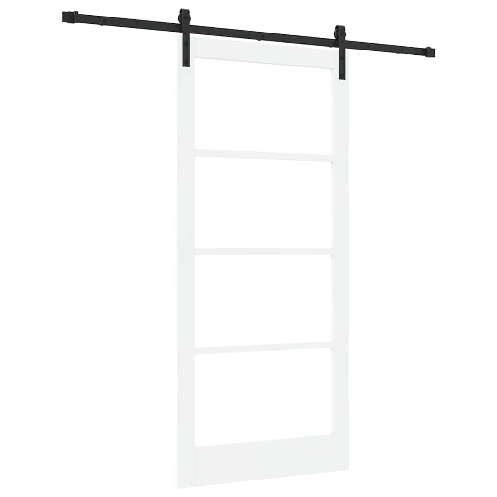 vidaXL Συρόμενη Πόρτα ORKDAL Λευκό και Μαύρο 93 x 202 cm