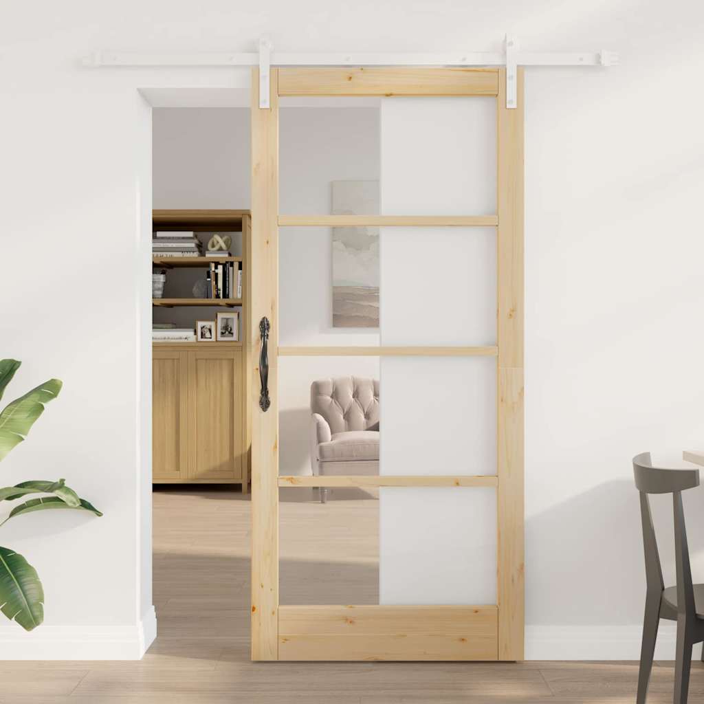 vidaXL Συρόμενη Πόρτα ORKDAL Φυσικό 93 x 202 cm