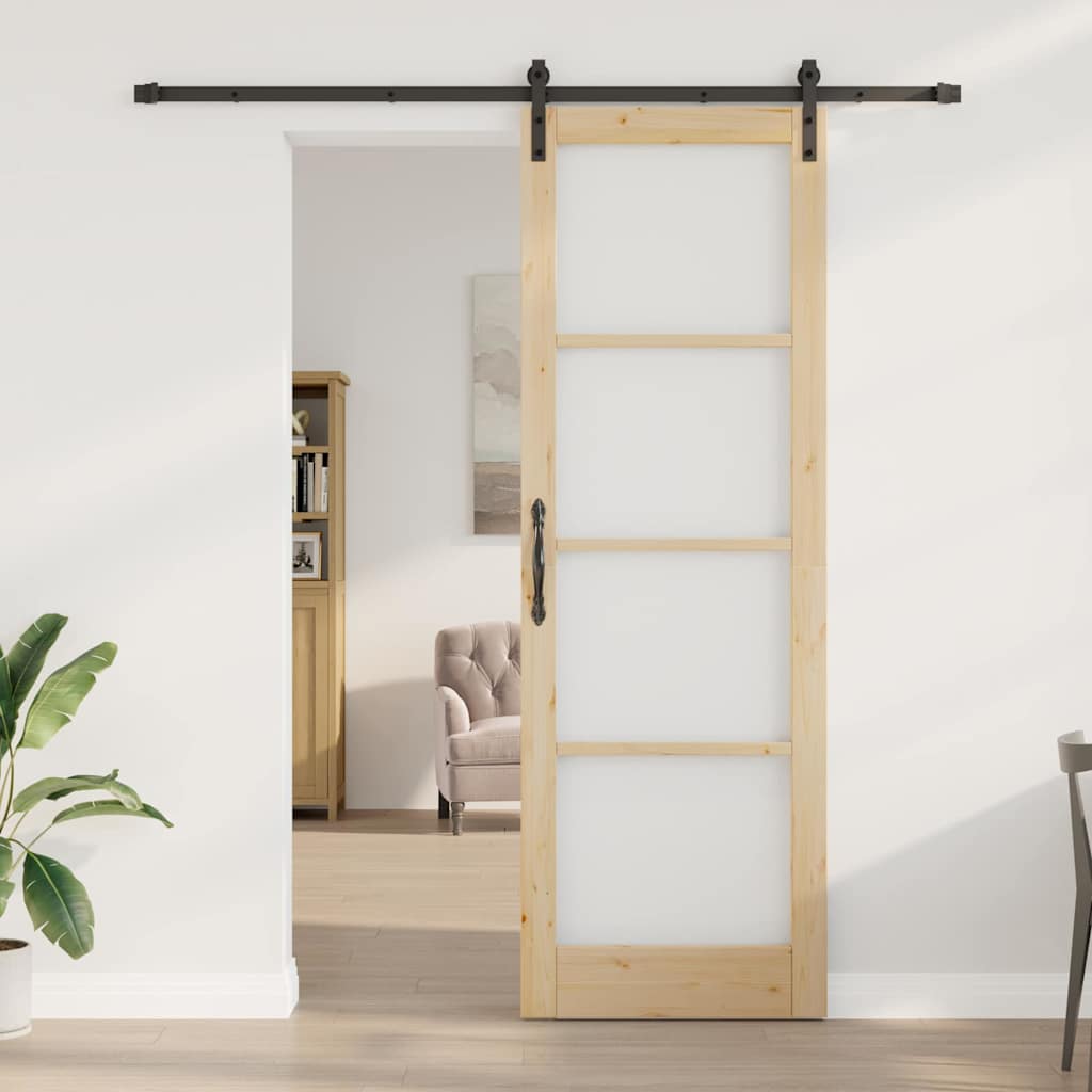 vidaXL Συρόμενη Πόρτα Άλλο ORKDAL Καφέ 78 x 232 cm Ξύλο και μέταλλο
