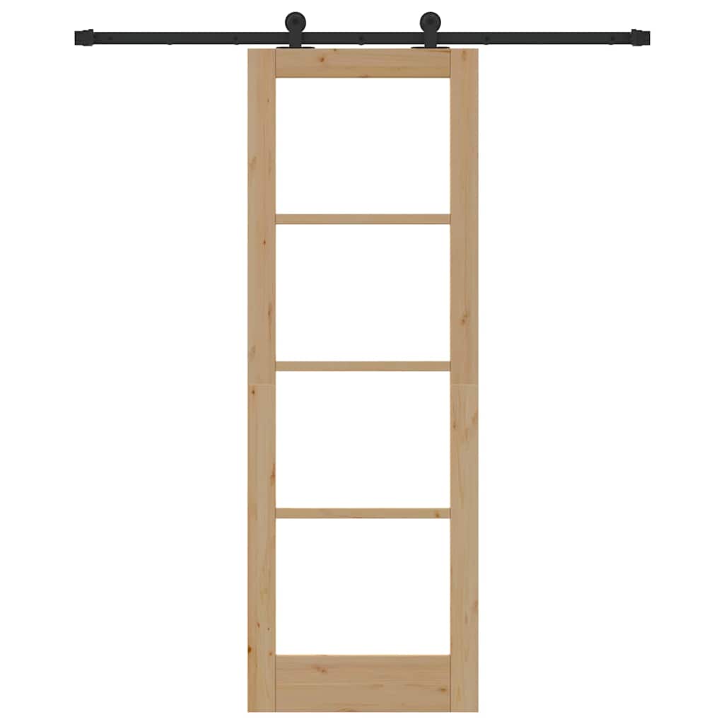 vidaXL Συρόμενη Πόρτα ORKDAL Καφέ 73.5 x 211 εκ Ξύλο και μέταλλο