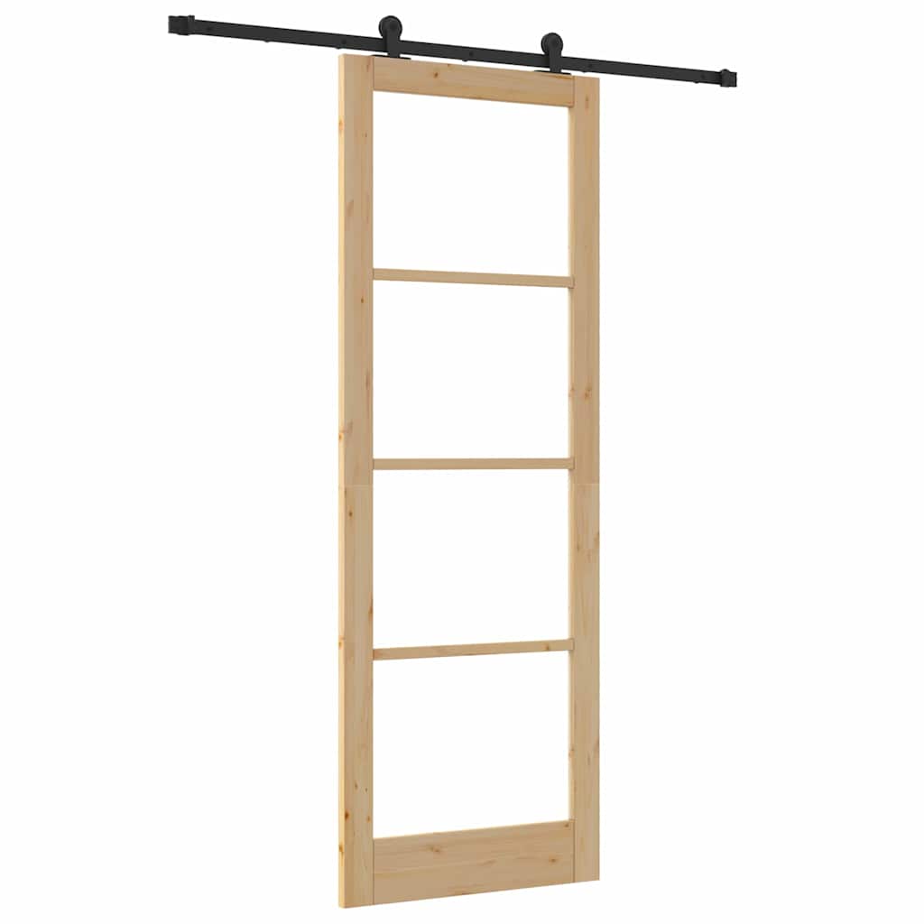 vidaXL Συρόμενη Πόρτα ORKDAL Καφέ 83 x 232 εκ. Ξύλο και μέταλλο