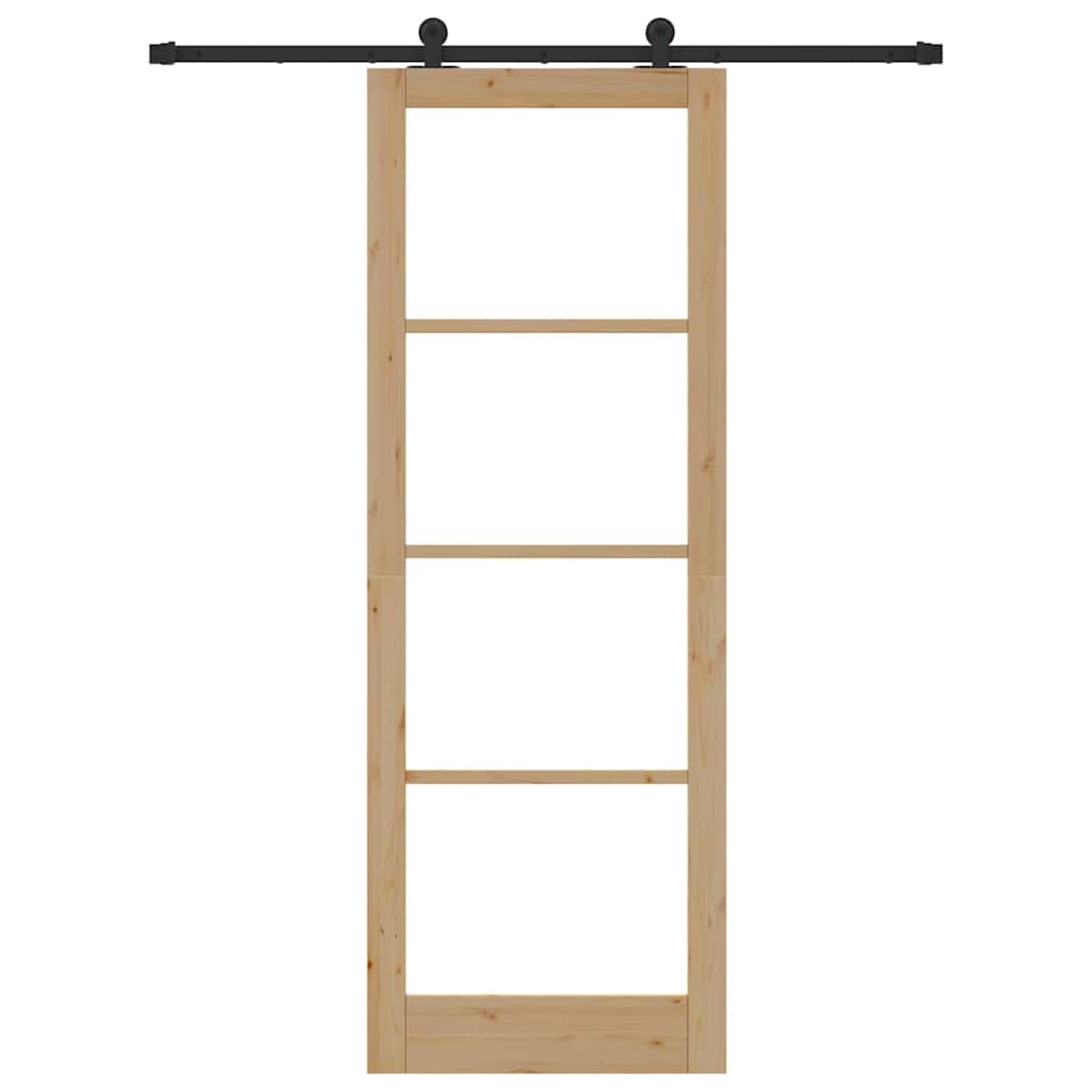 vidaXL Συρόμενη Πόρτα ORKDAL Καφέ 83 x 232 εκ. Ξύλο και μέταλλο