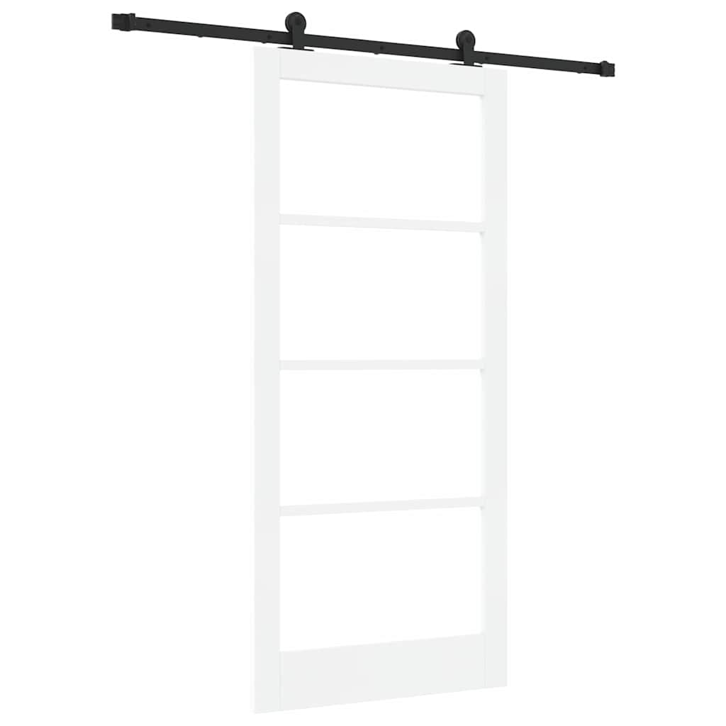 vidaXL Συρόμενη Πόρτα ORKDAL 93 x 202 cm Μασίφ ξύλο πεύκου και γυαλί