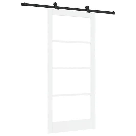 vidaXL Συρόμενη Πόρτα ORKDAL 93 x 202 cm Μασίφ ξύλο πεύκου και γυαλί