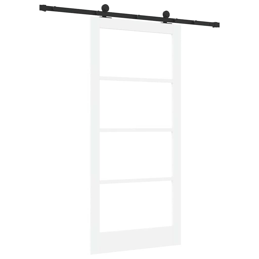 vidaXL Συρόμενη Πόρτα ORKDAL 93 x 202 cm Μασίφ ξύλο πεύκου και γυαλί